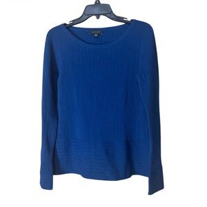 Ann Taylor Royal Blue Thick Ribbed Long Sleeve Top Sweater - Size M